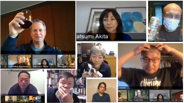 「バーチャル乾杯」の様子